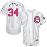 Wholesale Cheap Cubs #34 Jon Lester White(Blue Strip) Flexbase Authentic Collection Mother's Day Stitched MLB Jersey