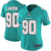 Wholesale Cheap Nike Dolphins #90 Shaq Lawson Aqua Green Team Color Women's Stitched NFL Vapor Untouchable Limited Jersey