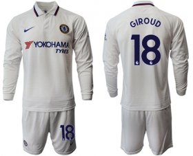 Wholesale Cheap Chelsea #18 Giroud Away Long Sleeves Soccer Club Jersey