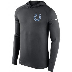 Wholesale Cheap Men\'s Indianapolis Colts Nike Charcoal Stadium Touch Hooded Performance Long Sleeve T-Shirt