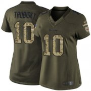 Wholesale Cheap Nike Bears #10 Mitchell Trubisky Green Women's Stitched NFL Limited 2015 Salute to Service Jersey