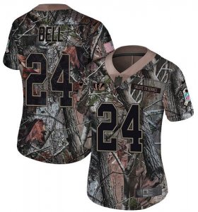 Wholesale Cheap Nike Bengals #24 Vonn Bell Camo Women\'s Stitched NFL Limited Rush Realtree Jersey