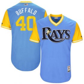 Wholesale Cheap Rays #40 Wilson Ramos Light Blue \"Buffalo\" Players Weekend Authentic Stitched MLB Jersey