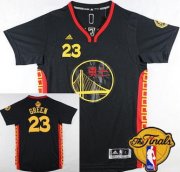 Wholesale Cheap Men's Golden State Warriors #23 Draymond Green Chinese Black Fashion 2017 The NBA Finals Patch Jersey