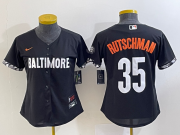 Wholesale Cheap Women's Baltimore Orioles #35 Adley Rutschman Black 2023 City Connect Cool Base Stitched Jersey