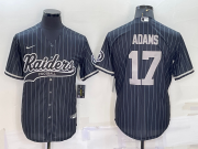 Wholesale Cheap Men's Las Vegas Raiders #17 Davante Adams Black With Patch Cool Base Stitched Baseball Jersey