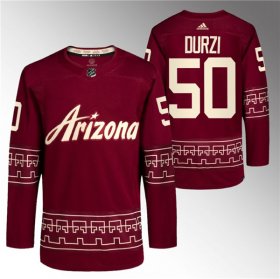 Cheap Men\'s Arizona Coyotes #50 Sean Durzi Garnet Alternate Pro Jersey