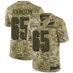 Wholesale Cheap Nike Eagles #65 Lane Johnson Camo Men\'s Stitched NFL Limited 2018 Salute To Service Jersey