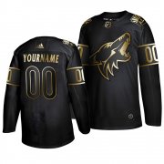 Wholesale Cheap Adidas Coyotes Custom Men's 2019 Black Golden Edition Authentic Stitched NHL Jersey