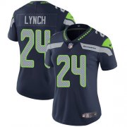 Wholesale Cheap Nike Seahawks #24 Marshawn Lynch Steel Blue Team Color Women's Stitched NFL Vapor Untouchable Limited Jersey