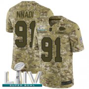 Wholesale Cheap Nike Chiefs #91 Derrick Nnadi Camo Super Bowl LIV 2020 Men's Stitched NFL Limited 2018 Salute To Service Jersey