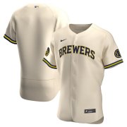 Wholesale Cheap Milwaukee Brewers Men's Nike Cream Alternate 2020 Authentic Team MLB Jersey