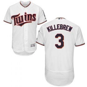 Wholesale Cheap Twins #3 Harmon Killebrew White Flexbase Authentic Collection Stitched MLB Jersey