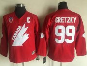 Wholesale Cheap Team Canada #99 Wayne Gretzky Red CCM Throwback 1991 Stitched Youth NHL Jersey