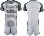 Wholesale Cheap Leicester City Blank Grey Goalkeeper Soccer Club Jersey
