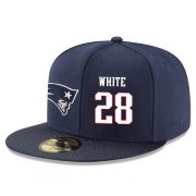 Wholesale Cheap New England Patriots #28 James White Snapback Cap NFL Player Navy Blue with White Number Stitched Hat