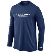 Wholesale Cheap Nike Atlanta Falcons Authentic Font Long Sleeve T-Shirt Dark Blue