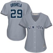 Wholesale Cheap Yankees #29 Gio Urshela Grey Road Women's Stitched MLB Jersey