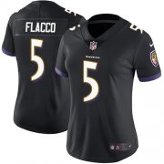 Wholesale Cheap Nike Ravens #5 Joe Flacco Black Alternate Women's Stitched NFL Vapor Untouchable Limited Jersey
