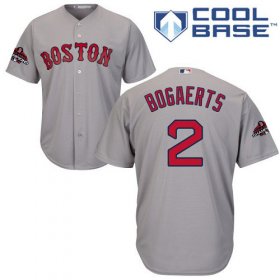 Wholesale Cheap Red Sox #2 Xander Bogaerts Grey New Cool Base 2018 World Series Champions Stitched MLB Jersey