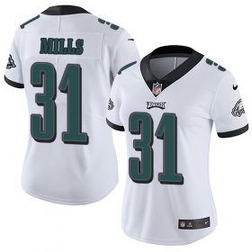 Wholesale Cheap Nike Eagles #31 Jalen Mills White Women\'s Stitched NFL Vapor Untouchable Limited Jersey