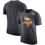 Wholesale Cheap NFL Men's Minnesota Vikings Nike Anthracite Crucial Catch Tri-Blend Performance T-Shirt