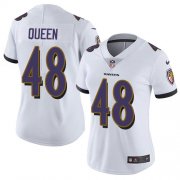 Wholesale Cheap Nike Ravens #48 Patrick Queen White Women's Stitched NFL Vapor Untouchable Limited Jersey