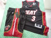 Wholesale Cheap Miami Heat 3 Dwyane Wade black swingman Basketball Suit