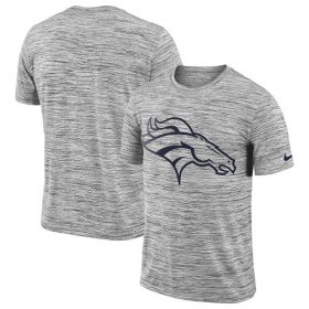 Wholesale Cheap Men\'s Denver Broncos Nike Heathered Black Sideline Legend Velocity Travel Performance T-Shirt
