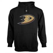 Wholesale Cheap Anaheim Ducks Old Time Hockey Big Logo with Crest Pullover Hoodie Black