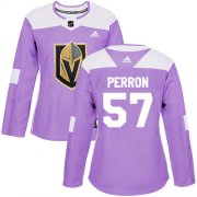 Wholesale Cheap Adidas Golden Knights #57 David Perron Purple Authentic Fights Cancer Women's Stitched NHL Jersey