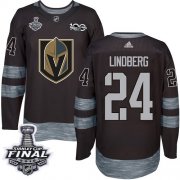 Wholesale Cheap Adidas Golden Knights #24 Oscar Lindberg Black 1917-2017 100th Anniversary 2018 Stanley Cup Final Stitched NHL Jersey
