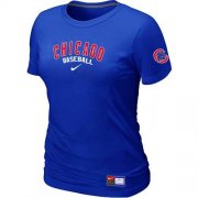 Wholesale Cheap Women's Chicago Cubs Nike Short Sleeve Practice MLB T-Shirt Blue