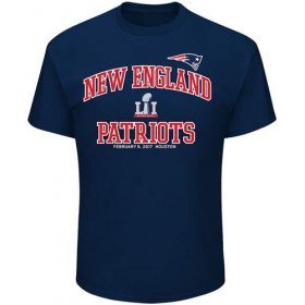 Wholesale Cheap Men\'s New England Patriots Majestic Navy Super Bowl LI Bound Heart & Soul Going to the Super Bowl T-Shirt
