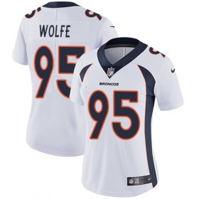Wholesale Cheap Nike Broncos #95 Derek Wolfe White Women\'s Stitched NFL Vapor Untouchable Limited Jersey