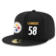 Wholesale Cheap Pittsburgh Steelers #58 Jack Lambert Snapback Cap NFL Player Black with White Number Stitched Hat