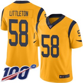 Wholesale Cheap Nike Rams #58 Cory Littleton Gold Men\'s Stitched NFL Limited Rush 100th Season Jersey