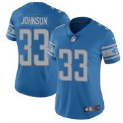 Wholesale Cheap Nike Lions #33 Kerryon Johnson Light Blue Team Color Women's Stitched NFL Vapor Untouchable Limited Jersey