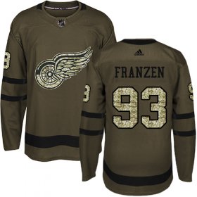 Wholesale Cheap Adidas Red Wings #93 Johan Franzen Green Salute to Service Stitched NHL Jersey