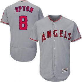Wholesale Cheap Angels of Anaheim #8 Justin Upton Grey Flexbase Authentic Collection Stitched MLB Jersey