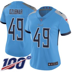 Wholesale Cheap Nike Titans #49 Nick Dzubnar Light Blue Alternate Women\'s Stitched NFL 100th Season Vapor Untouchable Limited Jersey
