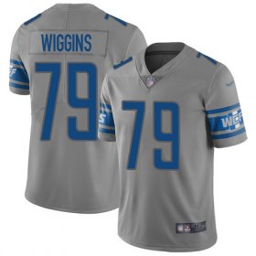Wholesale Cheap Nike Lions #79 Kenny Wiggins Gray Men\'s Stitched NFL Limited Inverted Legend Jersey