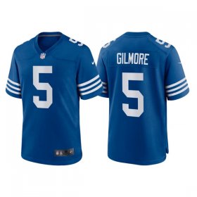 Wholesale Cheap Men\'s Indianapolis Colts #5 Stephon Gilmore Royal Stitched Game Jersey
