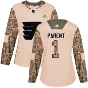 Wholesale Cheap Adidas Flyers #1 Bernie Parent Camo Authentic 2017 Veterans Day Women's Stitched NHL Jersey