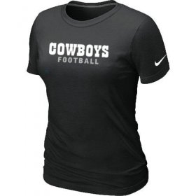 Wholesale Cheap Women\'s Nike Dallas Cowboys Sideline Legend Authentic Font T-Shirt Black