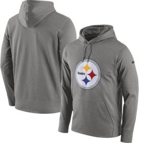 Wholesale Cheap Men\'s Pittsburgh Steelers Nike Gray Circuit Logo Essential Performance Pullover Hoodie