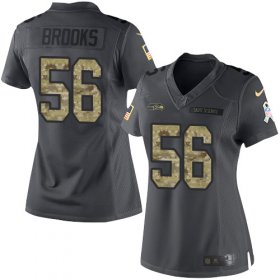 Wholesale Cheap Nike Seahawks #56 Jordyn Brooks Black Women\'s Stitched NFL Limited 2016 Salute to Service Jersey