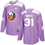Wholesale Cheap Adidas Islanders #31 Billy Smith Purple Authentic Fights Cancer Stitched NHL Jersey