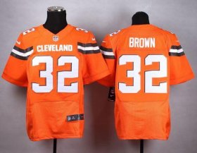 Wholesale Cheap Nike Browns #32 Jim Brown Orange Alternate Men\'s Stitched NFL New Elite Jersey