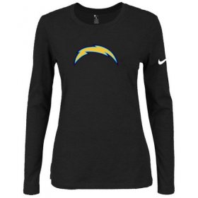 Wholesale Cheap Women\'s Nike Los Angeles Chargers Of The City Long Sleeve Tri-Blend NFL T-Shirt Black